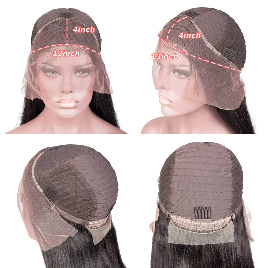 Navy Blue Color Body Wave 13x4 Lace Front Remy Preplucked Human Hair Wigs