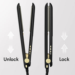 KIPOZI Professional Titanium Dual Voltage Instant Heating Flat Iron 2 In 1 Hair Curler LCD Digital Display