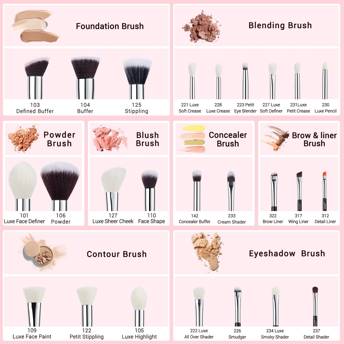 Jessup 6- 25pcs Make up Brush set