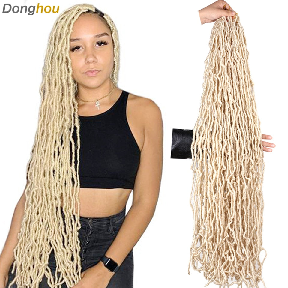 New Soft Curly Hair Donghou Faux Locs Crochet Braid Hair 24 36 inch