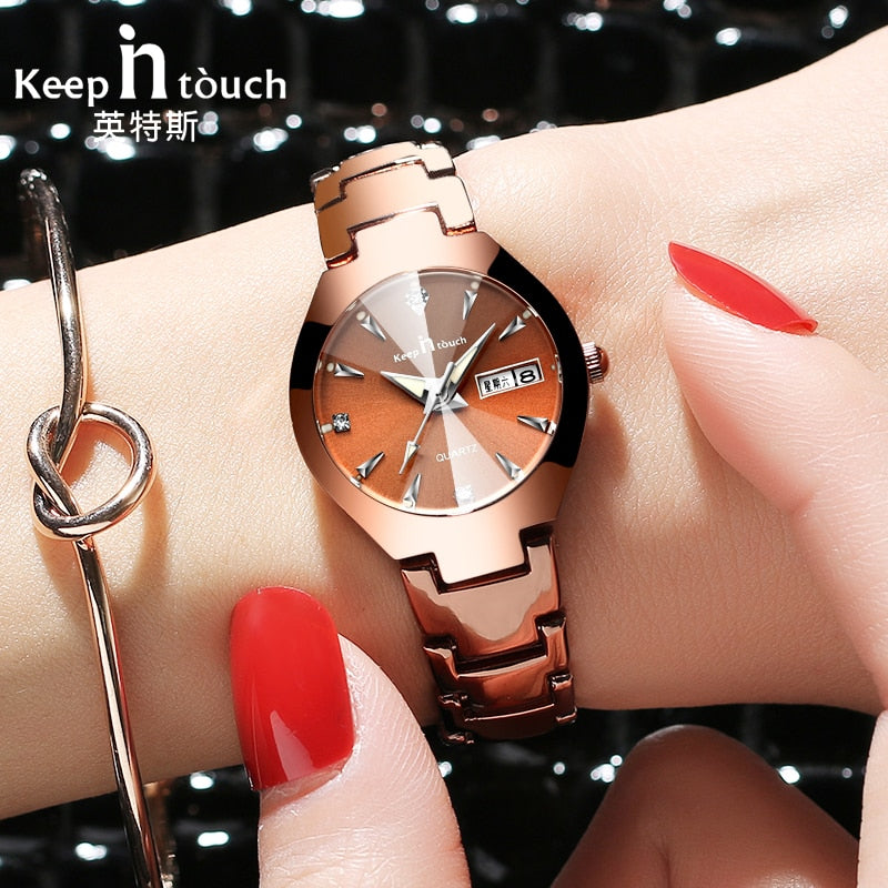 High Quality Women Fashion 2022 Luxury Brand Quartz  Watch With A Small Calendar Dial