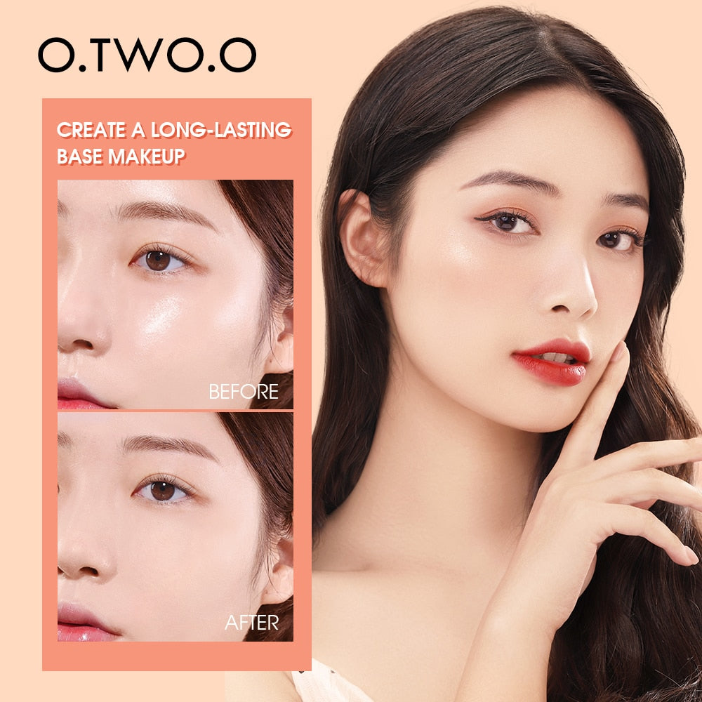 O.TWO.O Cushion Compact Oil-Control 3 Colors Matte Smooth Finish Concealer Makeup Pressed Face Setting Powder