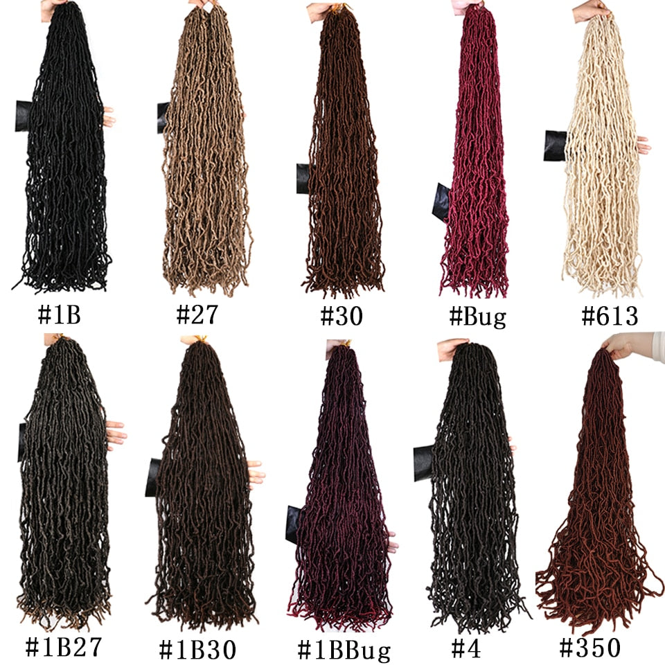 36 Inch 6Packs Extended New Faux Locs Crochet Hair Naturel Loks Pre Looped Synthetic Hair 170g 21Strands/Pack