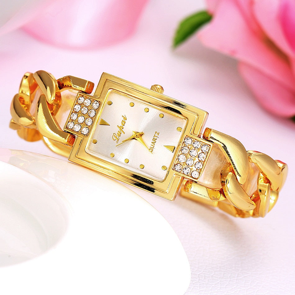 Ladies 2020 Crystal Diamond Luxury Gold Stainless Steel Watch