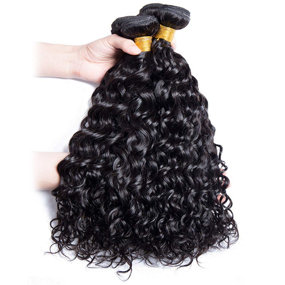 Peruvian 10A Remy Water Wave Unprocessed Curly Human Hair Extensions No Tangle 12-32 Inch