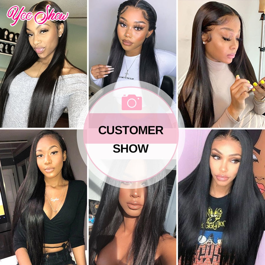 32 Inch Straight 13x4/ 13x6 Peruvian Human Hair Remy Transparent HD  Lace Frontal Wigs