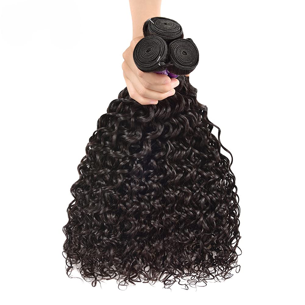 Peruvian 10A Remy Water Wave Unprocessed Curly Human Hair Extensions No Tangle 12-32 Inch