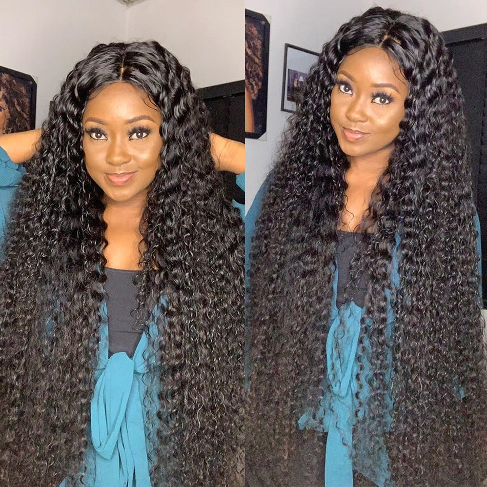 Rosabeauty Deep Wave 28 30 40 Inch 3 4 Bundles Brazilian Remy Hair 100% Natural  Water Wave Curly Human Hair Extensions