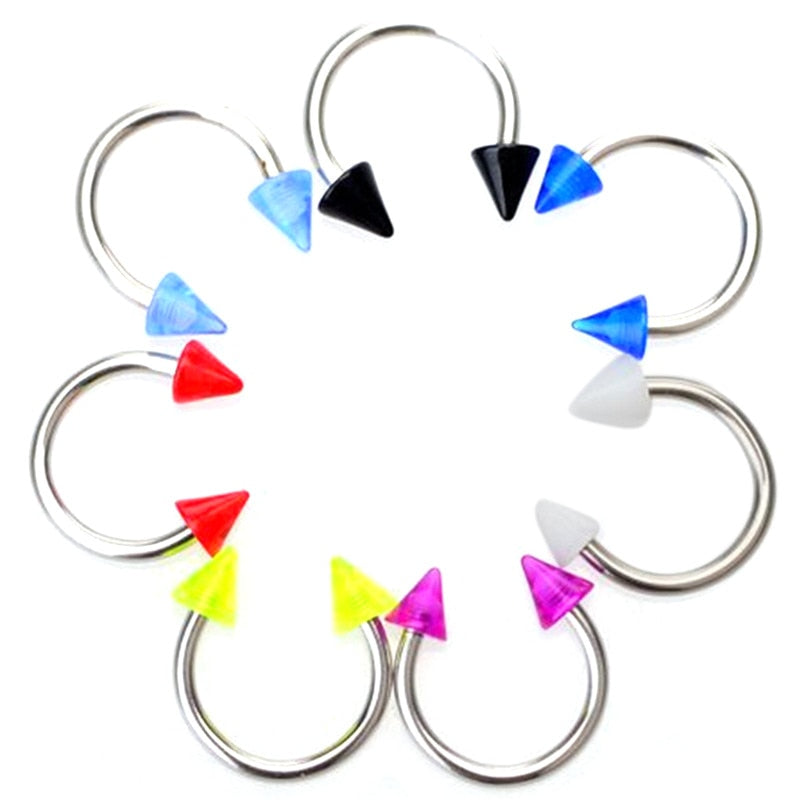 50pcs /set Acrylic Ball Fashion Nose Ring C Clip Septum Lip Eyebrow Helix Piercings Labret Body Jewelry Wholesale