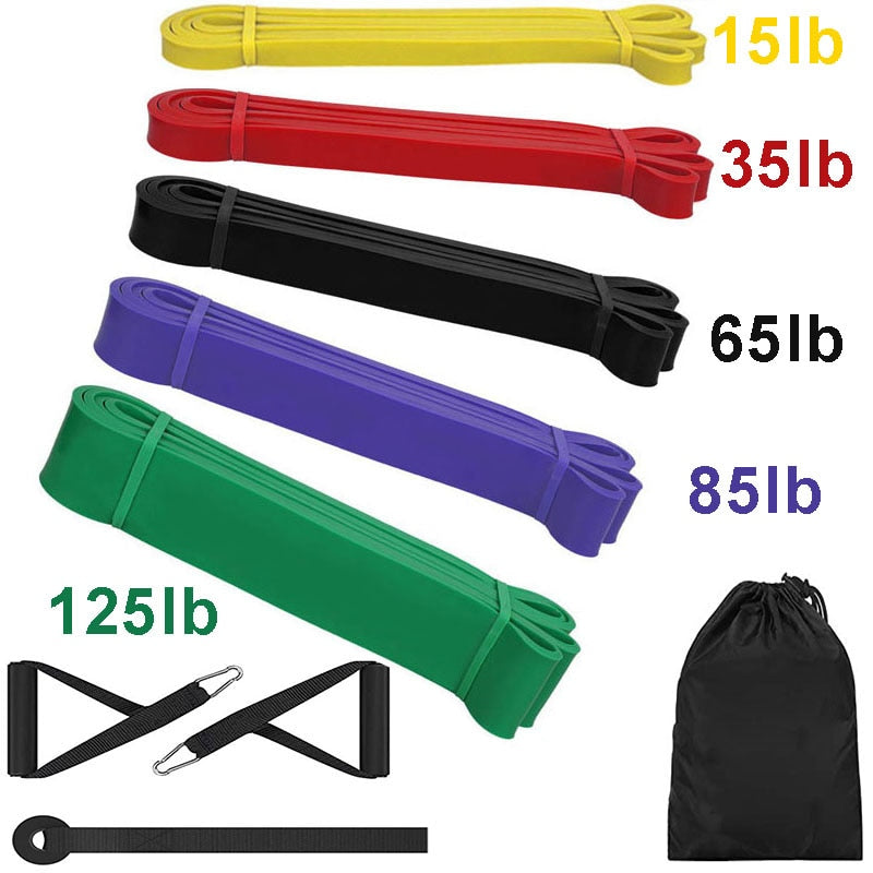 Fitness Pull Up Elastic Rubber Resistance Loop Power Band Set