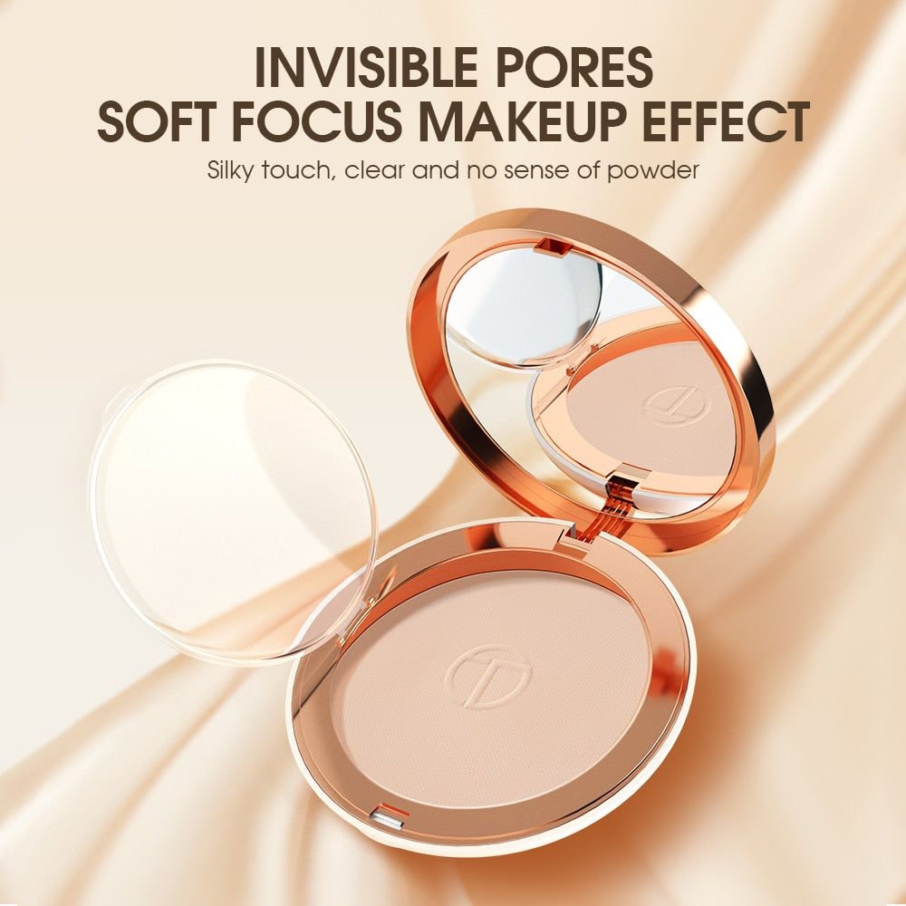 O.TWO.O Cushion Compact Oil-Control 3 Colors Matte Smooth Finish Concealer Makeup Pressed Face Setting Powder