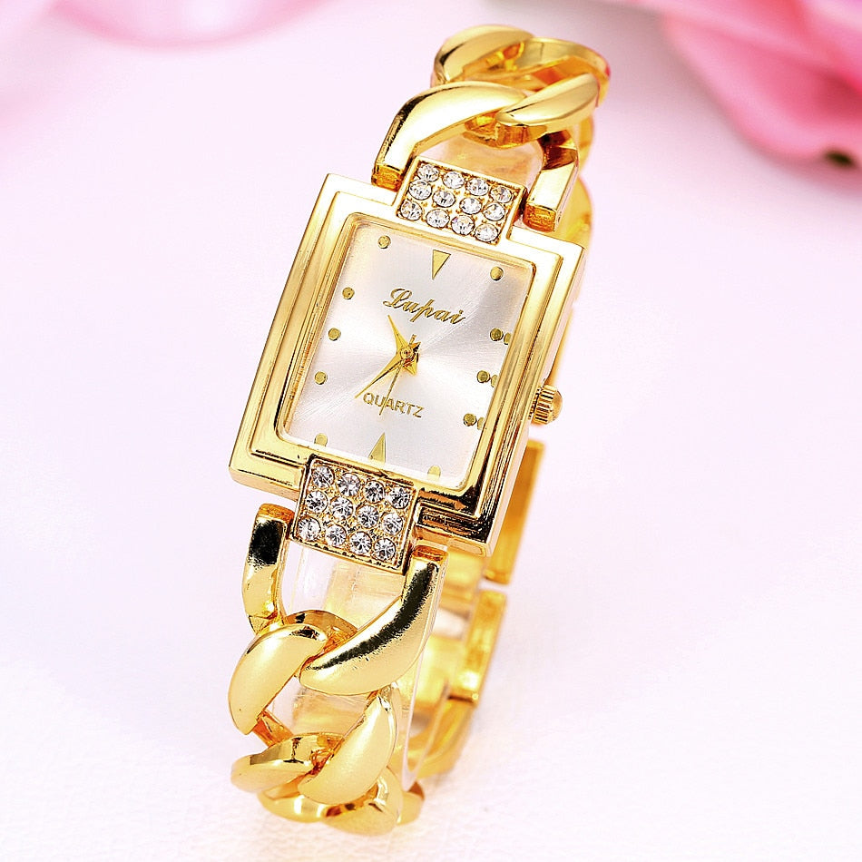 Ladies 2020 Crystal Diamond Luxury Gold Stainless Steel Watch