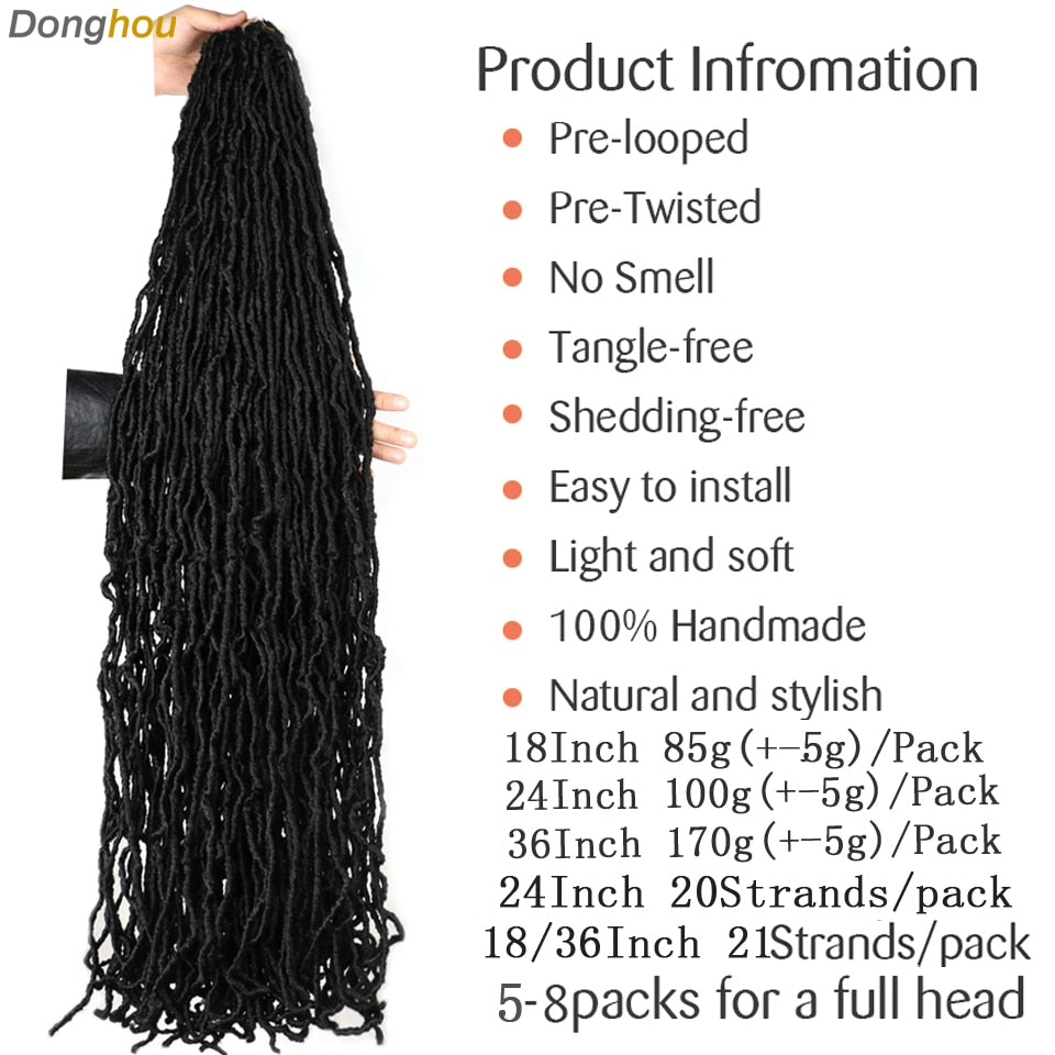 New Soft Curly Hair Donghou Faux Locs Crochet Braid Hair 24 36 inch