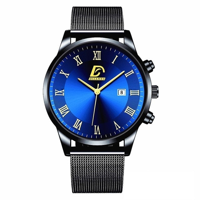 Men's  2022 Minimalist Luxury Stainless Steel Mesh Belt Quartz Wrist Watch