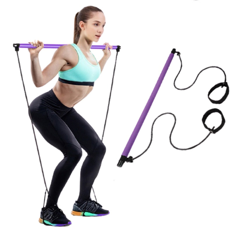 Yoga Crossfit Resistance Bands Pull Rope Rubber Pilates Stick