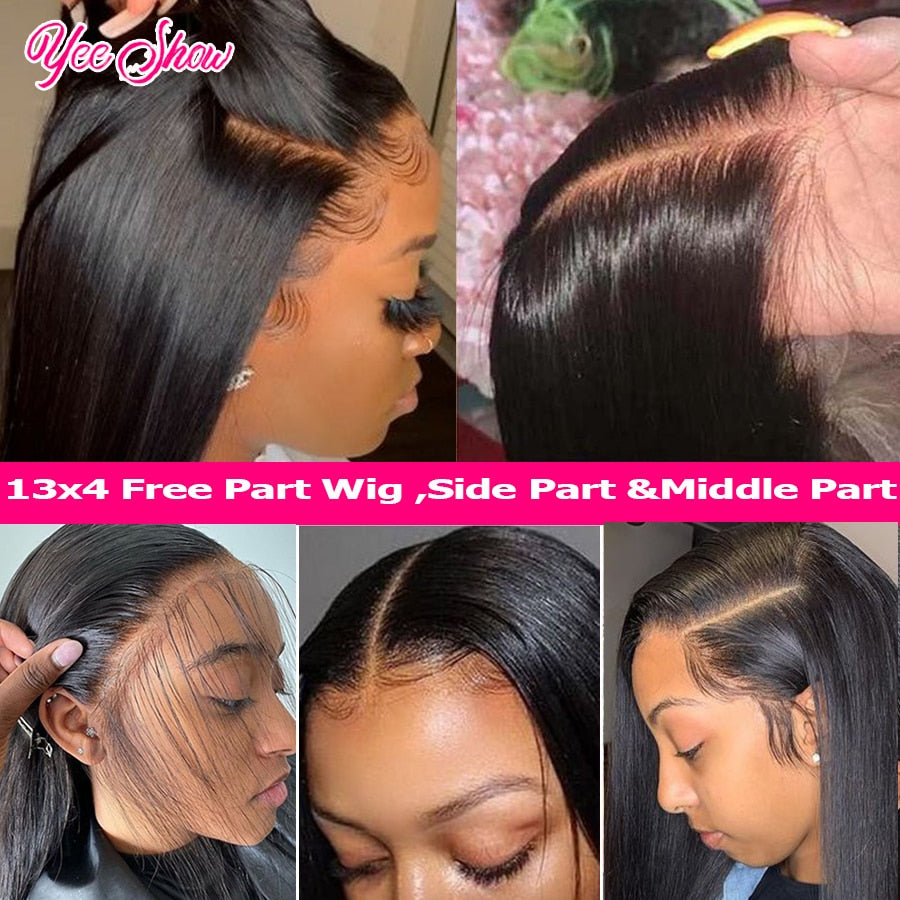 32 Inch Straight 13x4/ 13x6 Peruvian Human Hair Remy Transparent HD  Lace Frontal Wigs