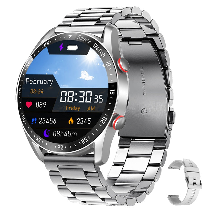 2022 New Bluetooth Men Waterproof Sport Fitness Tracker Weather Display Man Smartwatch For Xiaomi Huawei Phone