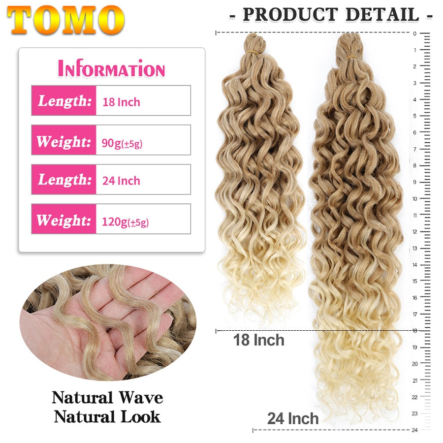 Alitomo GoGo Ombre Synthetic Beach Curl Water Wave Crochet Braiding Hair Extension