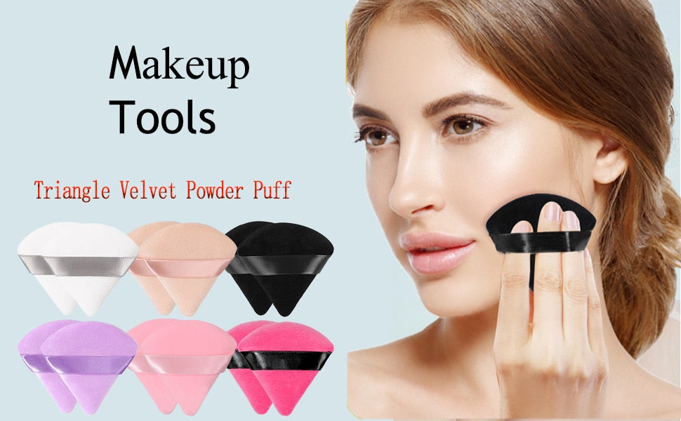 2/12Pcs Triangle Velvet Powder Puff  Make Up Sponges for Face Eyes Contouring Shadow Seal