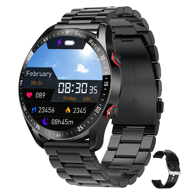 2022 New Bluetooth Men Waterproof Sport Fitness Tracker Weather Display Man Smartwatch For Xiaomi Huawei Phone