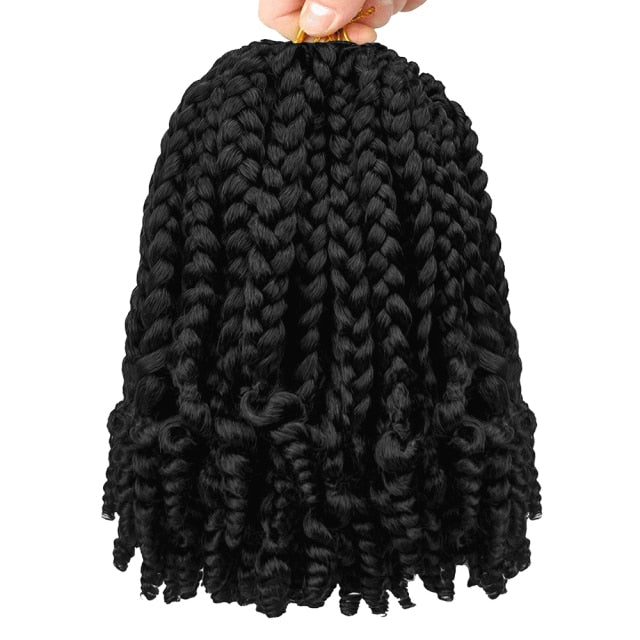 Sambraid Synthetic Short Bob 10Inch Omber Blonde Pre Stretched Box Braids with Curly Ends