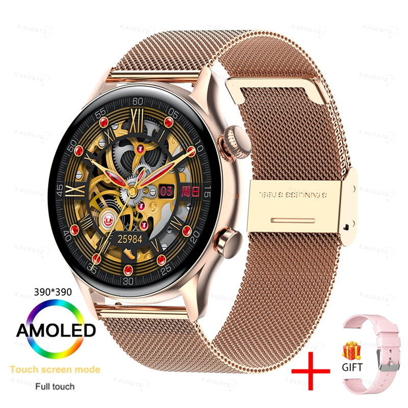 KAVSUMI AMOLED HD Screen Always On Display Men and Women's  Bluetooth Call IP68 Waterproof Sport Fitness Smartwatch