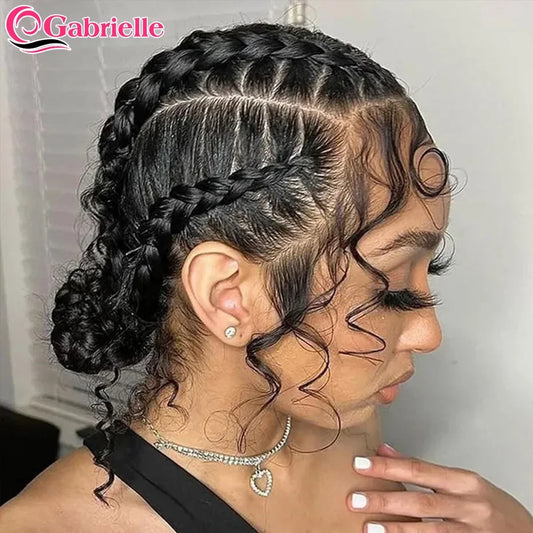 Gabrielle 360 Full Lace Pre-plucked Human Hair Brazilian Straight 13x6 hd Transparent Lace Frontal Wigs