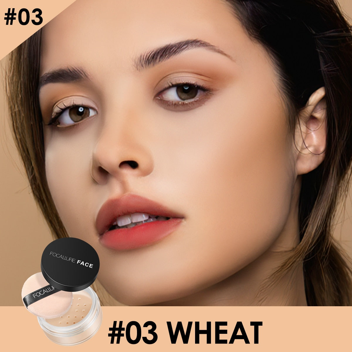 FOCALLURE 9 Colors Oil-control Waterproof Long-lasting Full Coverage Face Compact Setting Powder