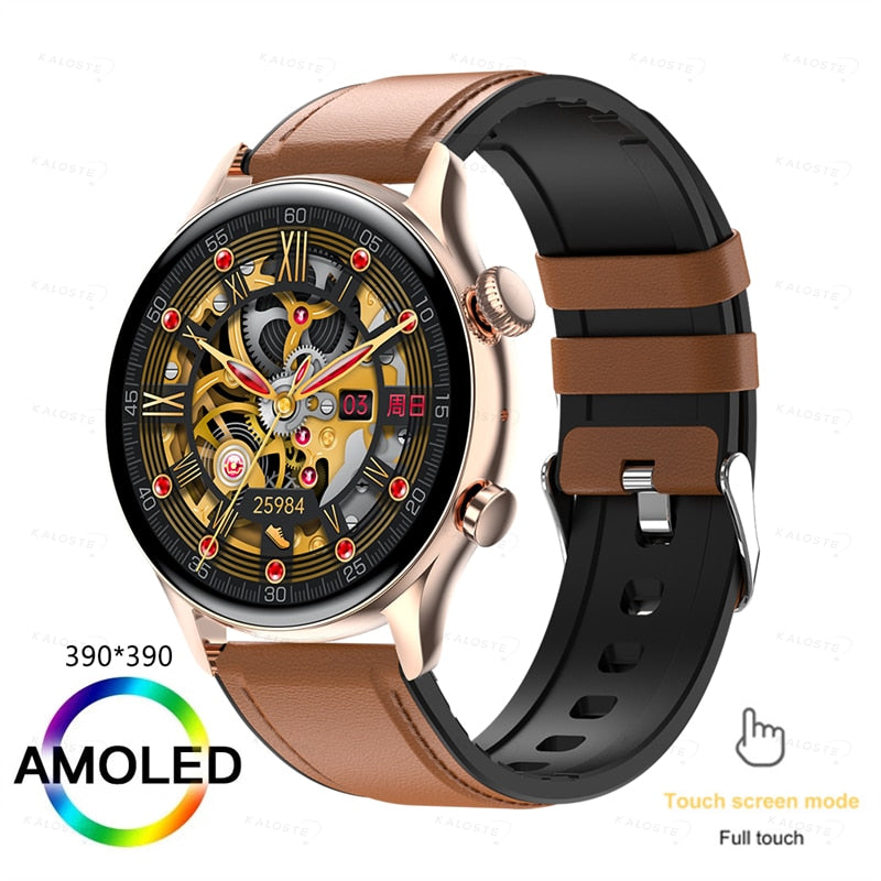 KAVSUMI AMOLED HD Screen Always On Display Men and Women's  Bluetooth Call IP68 Waterproof Sport Fitness Smartwatch