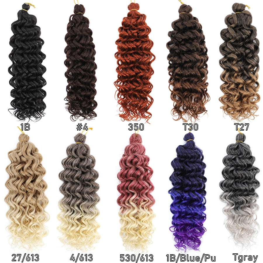 Alitomo GoGo Ombre Synthetic Beach Curl Water Wave Crochet Braiding Hair Extension