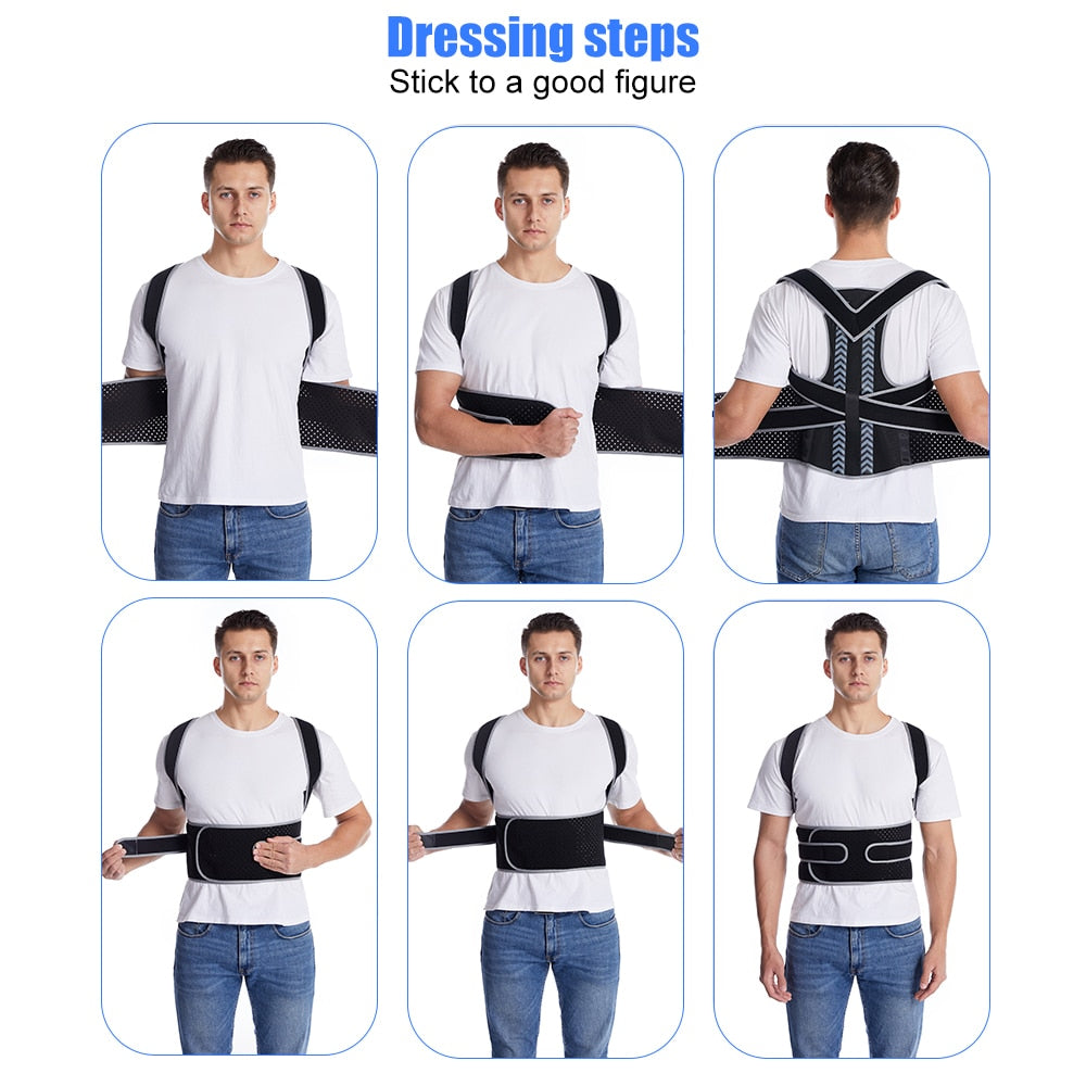 Adjustable Lumbar Brace Spine Support Belt with Plate