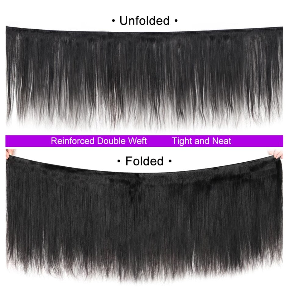 12A 100% Human Virgin Straight 32inch Hair 1/3/4 PCS Bone Straight Brazilian Weave Human Hair Extensions