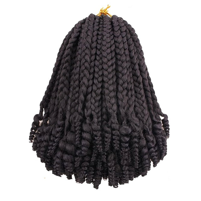 Sambraid Synthetic Short Bob 10Inch Omber Blonde Pre Stretched Box Braids with Curly Ends