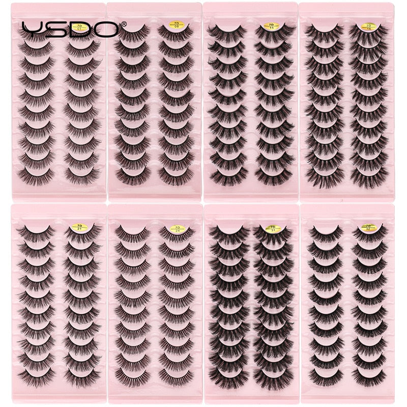 YSDO 5/10 Pairs Natural Thick and Fluffy 3d Mink Lashes