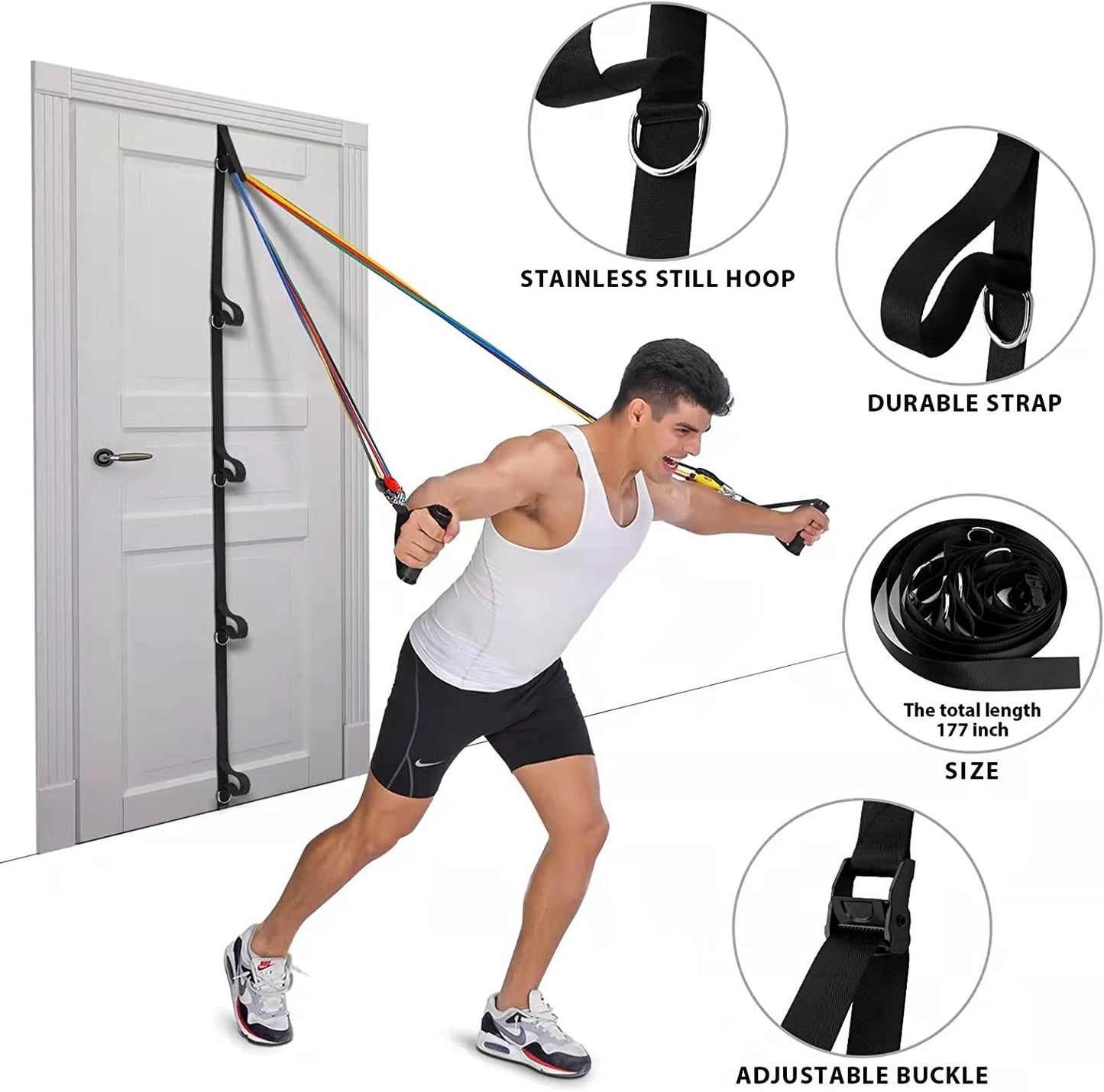 Upgraded Door Anchor Strap, Portable Workout Resistance Band