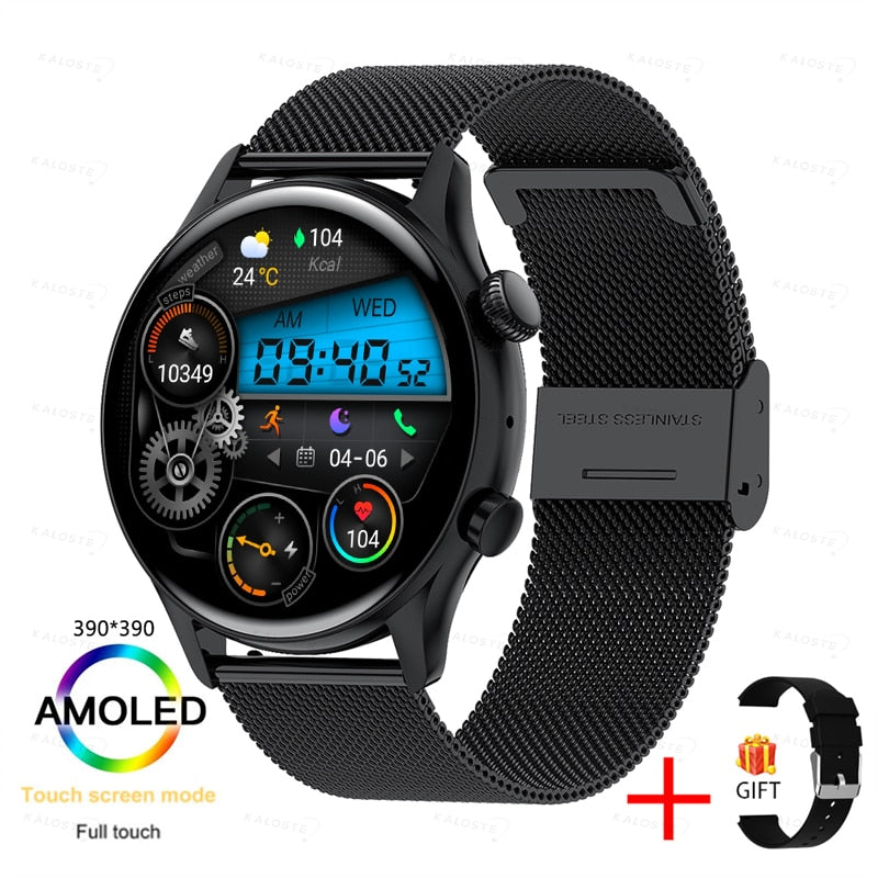 KAVSUMI AMOLED HD Screen Always On Display Men and Women's  Bluetooth Call IP68 Waterproof Sport Fitness Smartwatch