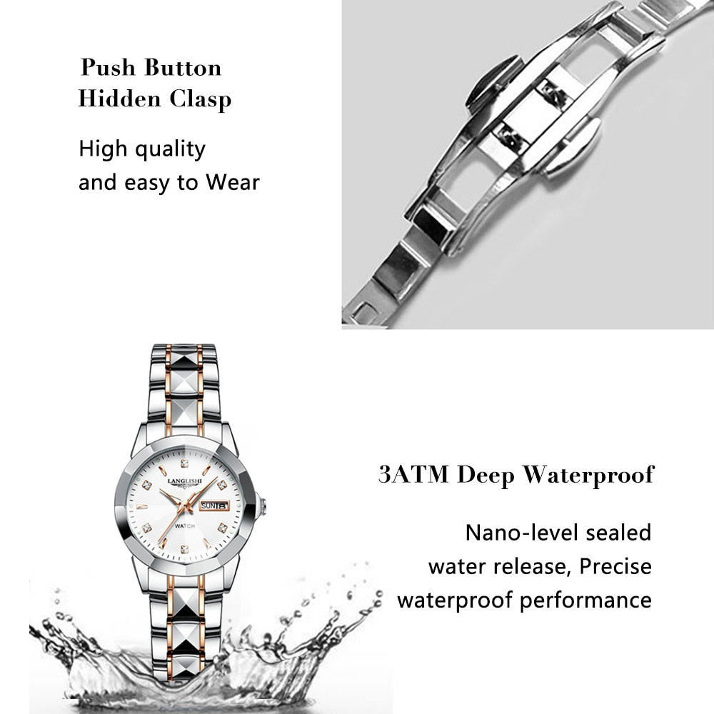 POEDAGAR Exquisite Minimalist Women Luxury Fashion Stain Steel Waterproof Quartz Wristwatch