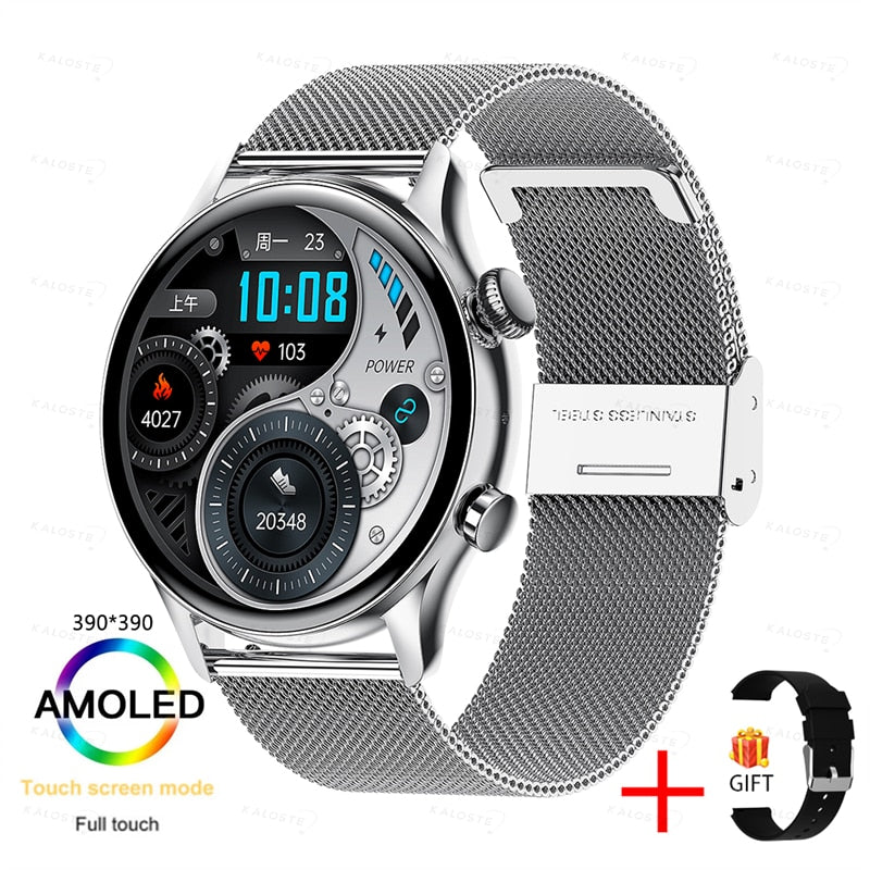 KAVSUMI AMOLED HD Screen Always On Display Men and Women's  Bluetooth Call IP68 Waterproof Sport Fitness Smartwatch