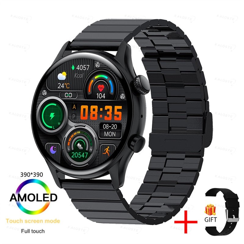 KAVSUMI AMOLED HD Screen Always On Display Men and Women's  Bluetooth Call IP68 Waterproof Sport Fitness Smartwatch