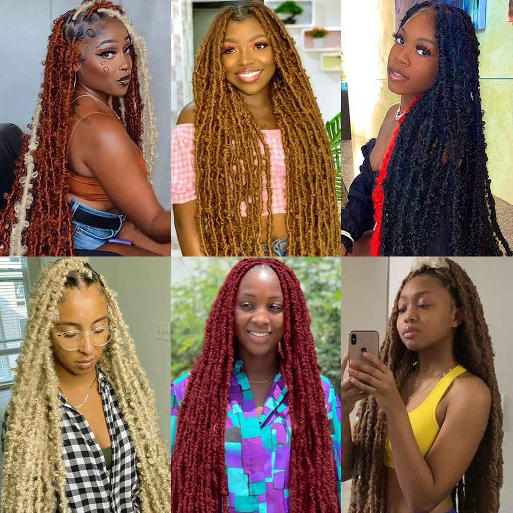 Super Long Soft Prelooped Distressed Butterfly Faux Locs Crochet Hair