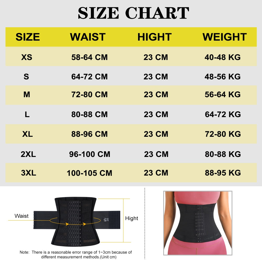 MISTHIN Double Belt Waist Cincher Adjustable Slimming  Latex Corset Trainer