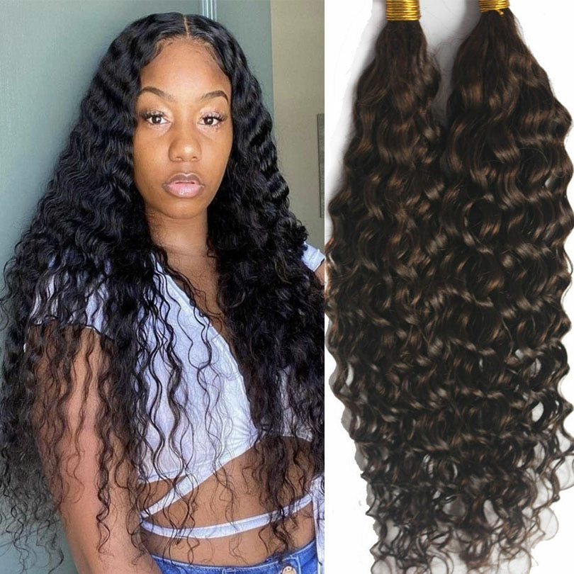 Brazilian Loose Curly Hair Bulk 3Pcs/Lot Wet and Wavy Human Hair Bulk  No Weft Braiding Extensions Bundles 1#2#4#