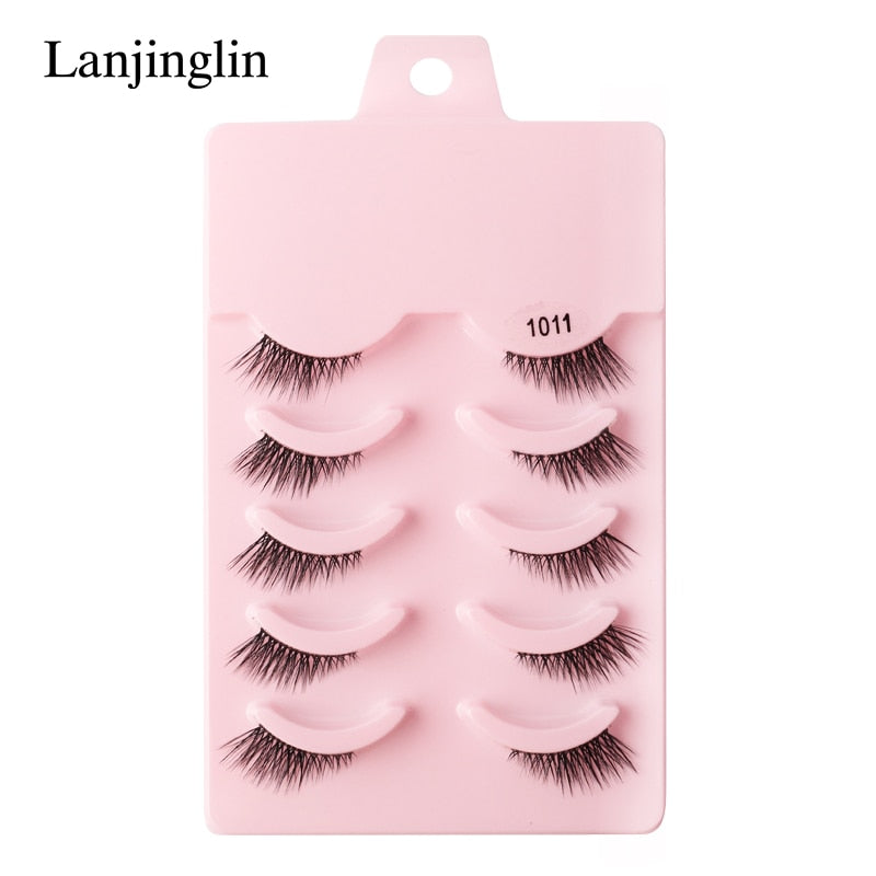 Half Eye 3/5 Pairs Faux Mink Reusable Natural Fluffy Eyelashes