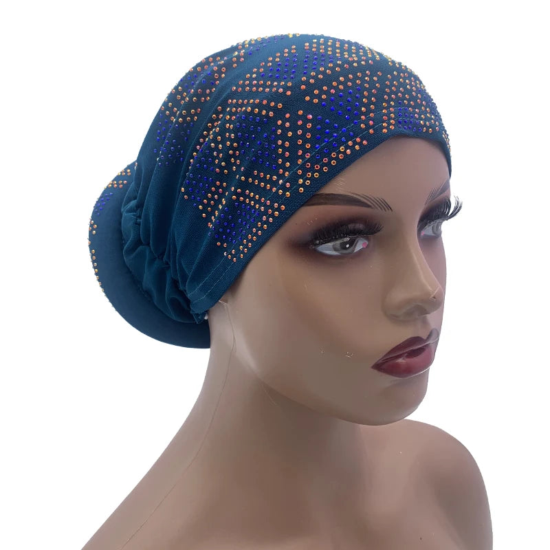 Glitter Diamonds Women's Turban Cap