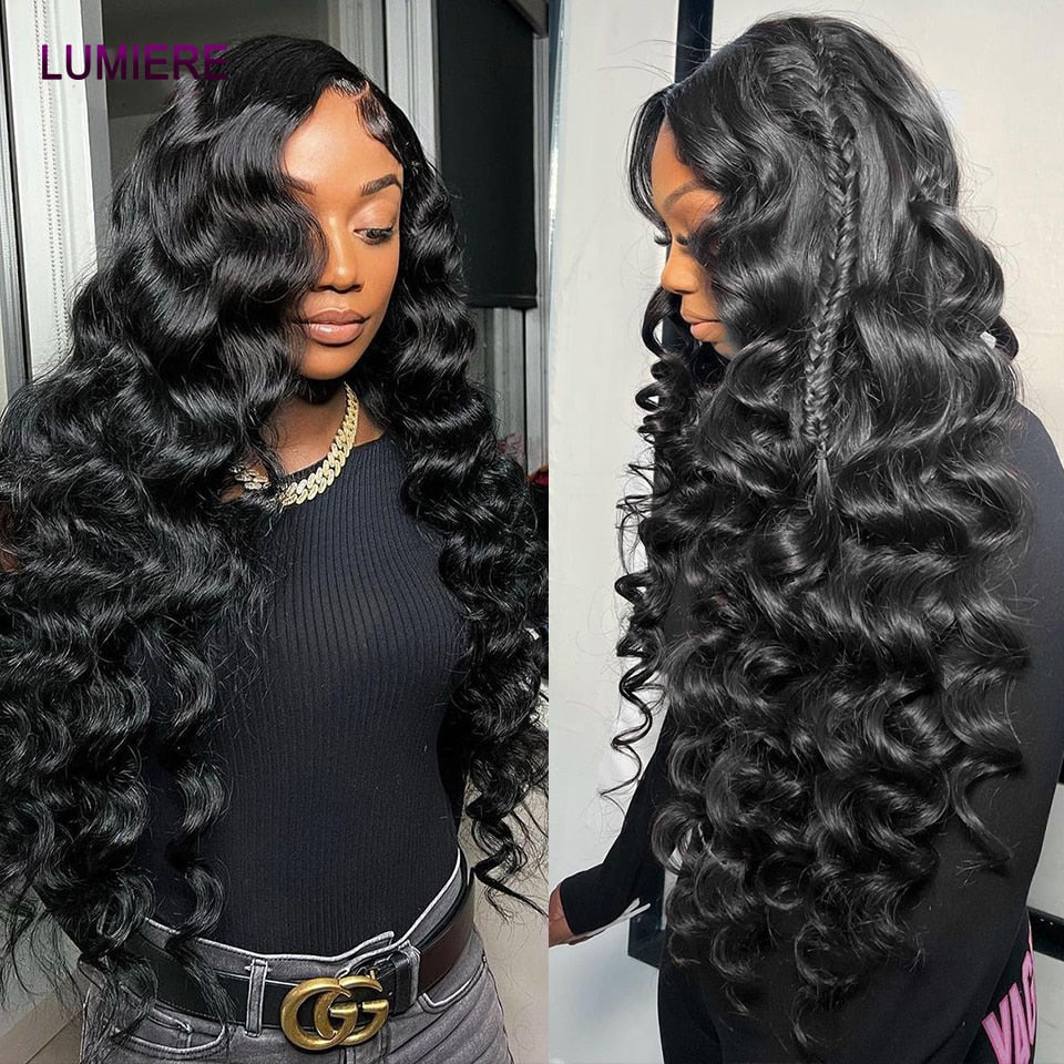 38 40 Inch Loose Deep Wave Human Hair Bundles With 4X4 5x5 6x6 HD Lace Closure Brazilian Hair Weave Bundles With Closure Frontal