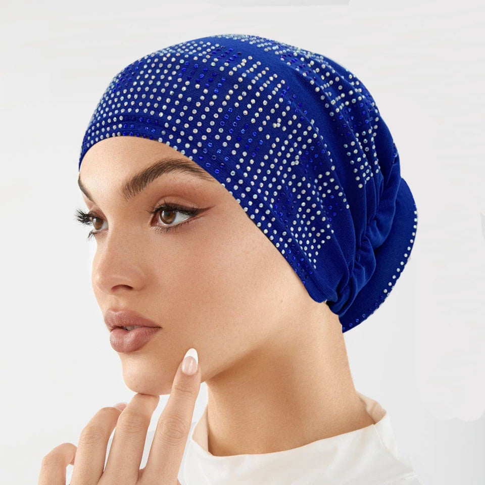 Glitter Diamonds Women's Turban Cap