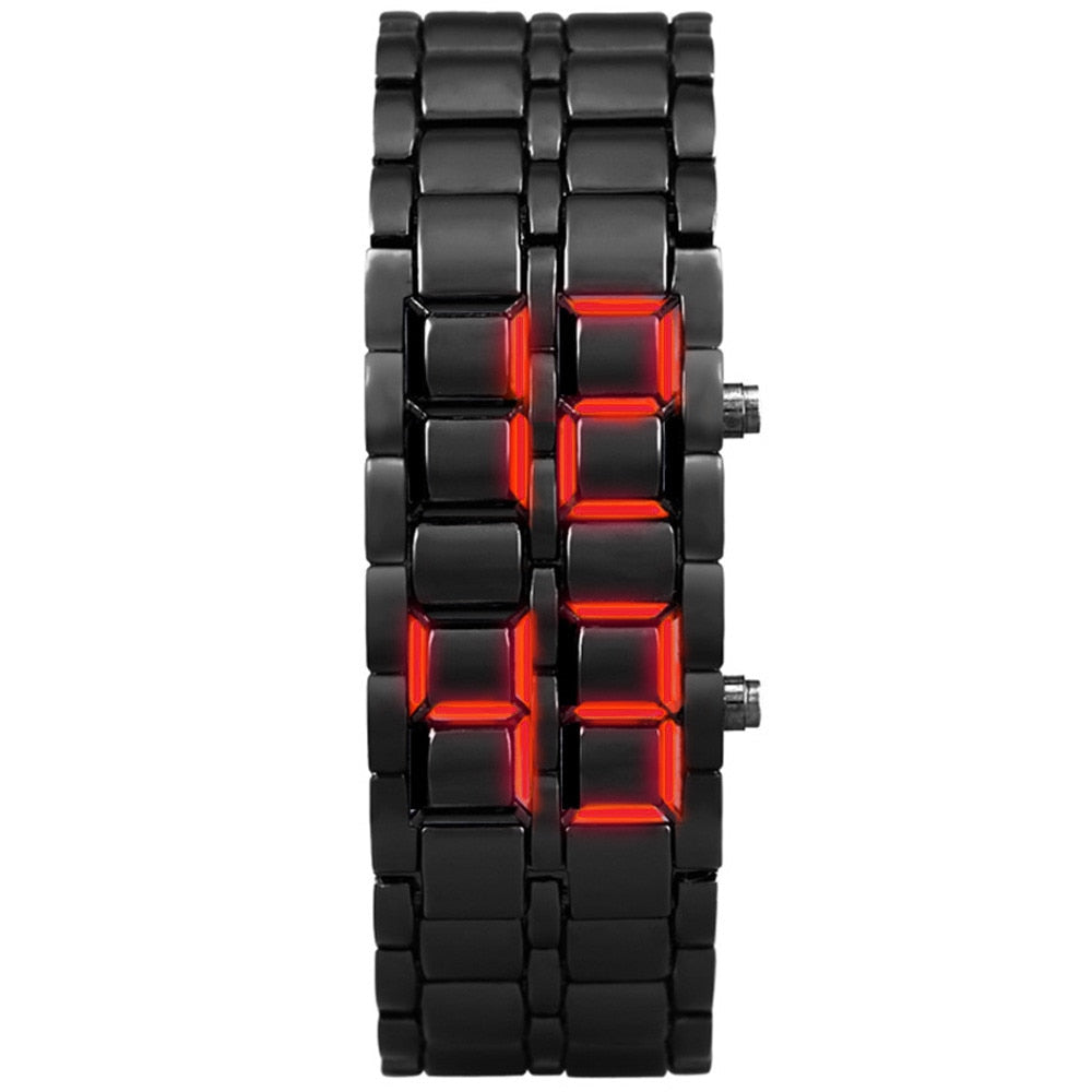 New Iron Samurais Plastic Bracelet Lava Led Men and Women Digital Watches