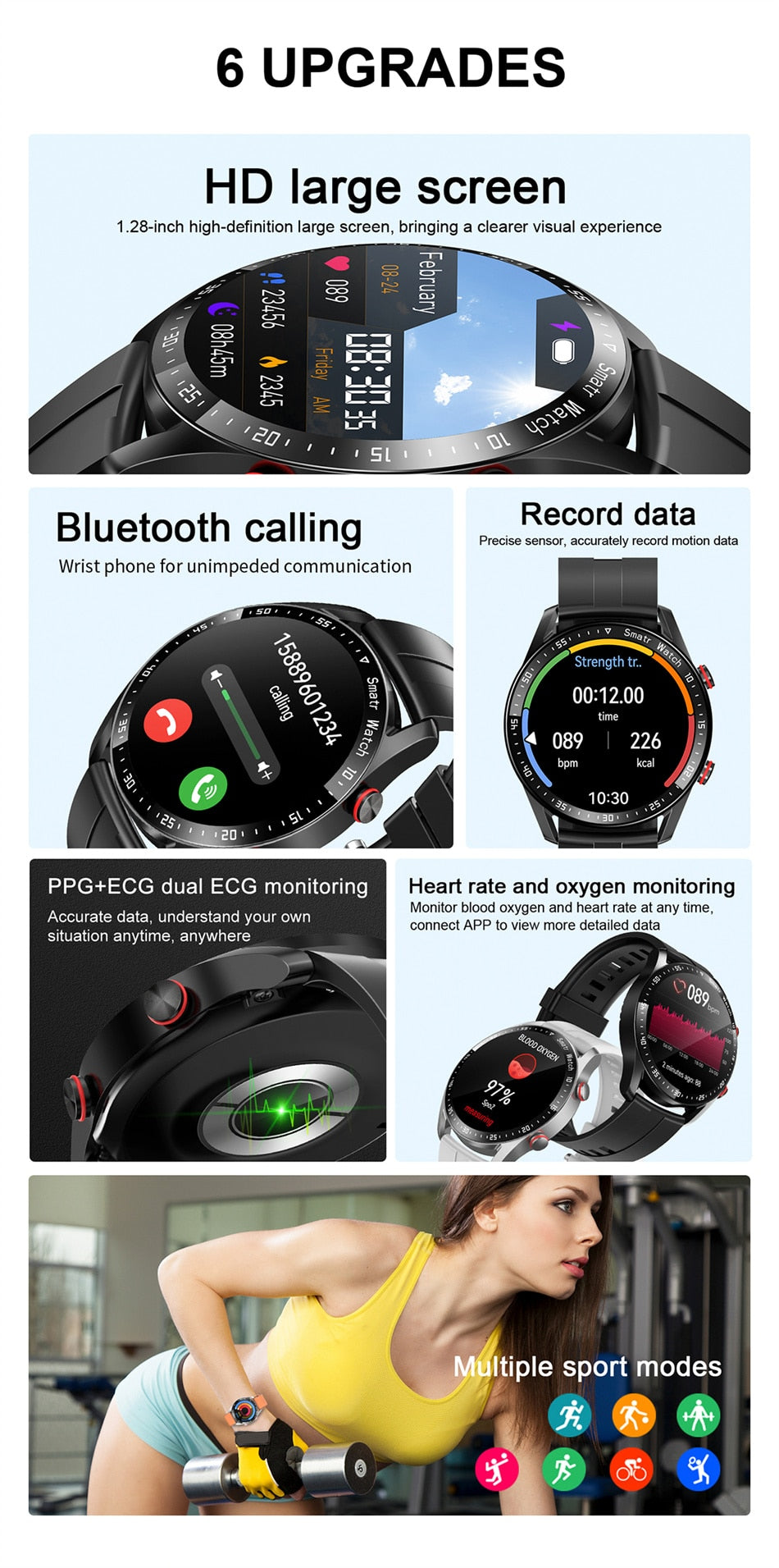 2022 New Bluetooth Men Waterproof Sport Fitness Tracker Weather Display Man Smartwatch For Xiaomi Huawei Phone