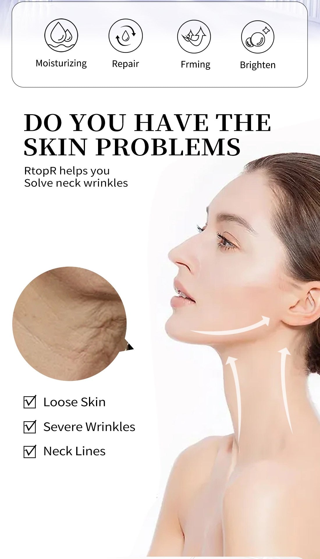 RtopR Neck Firming Wrinkle Remover Cream