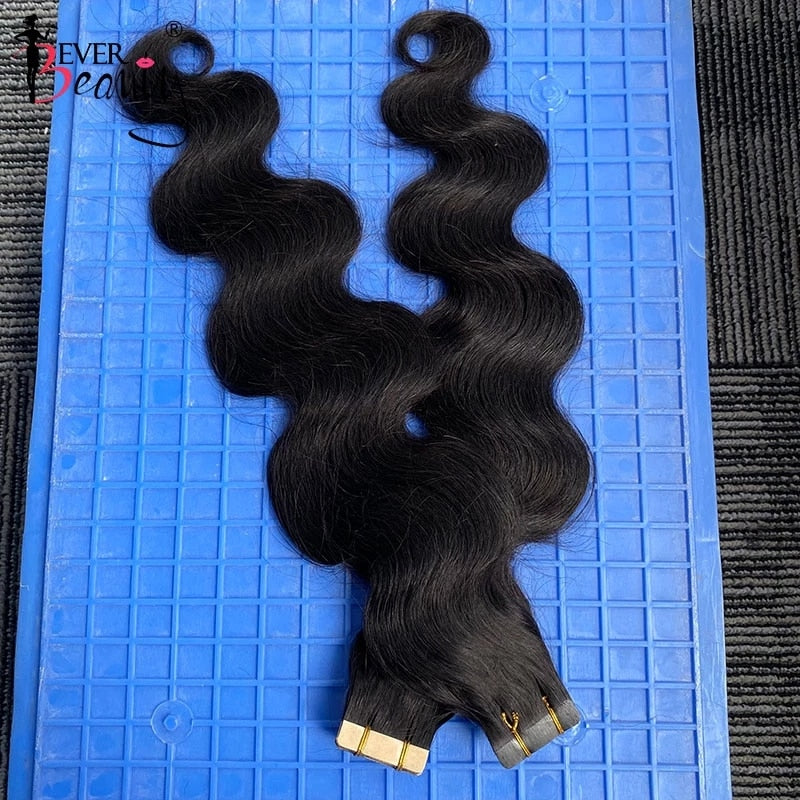 Body Wave Tape In Weft Human Extensions Invisible Brazilian Bulk Virgin Hair Microlink Tape Ins